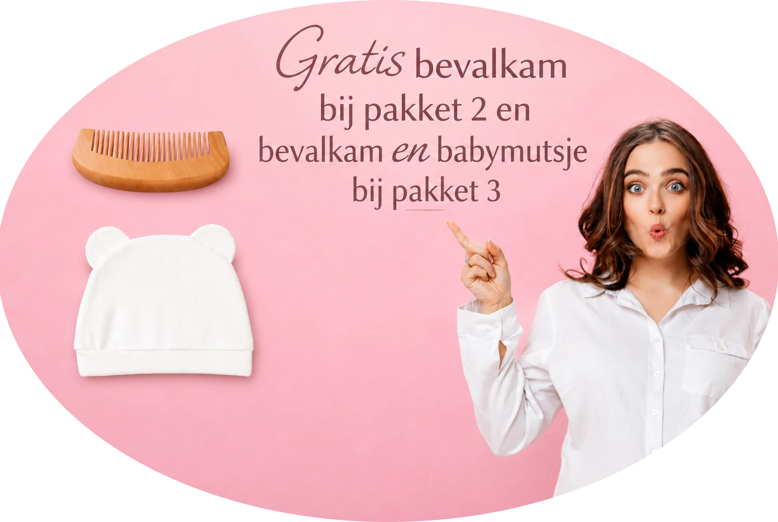 met gratis bevalkam en babymuts